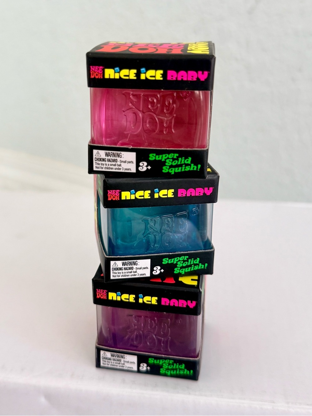 NeeDoh Nice Ice Baby Teenies BUNDLE ✨PINK PURPLE & BLUE 🔥 AUTHENTIC Schylling